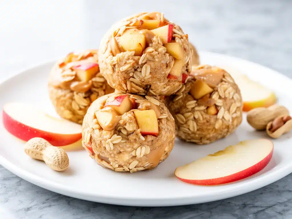 apple peanut butter energy bites - featured image