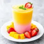 back to school mango strawberry smoothie - featured image