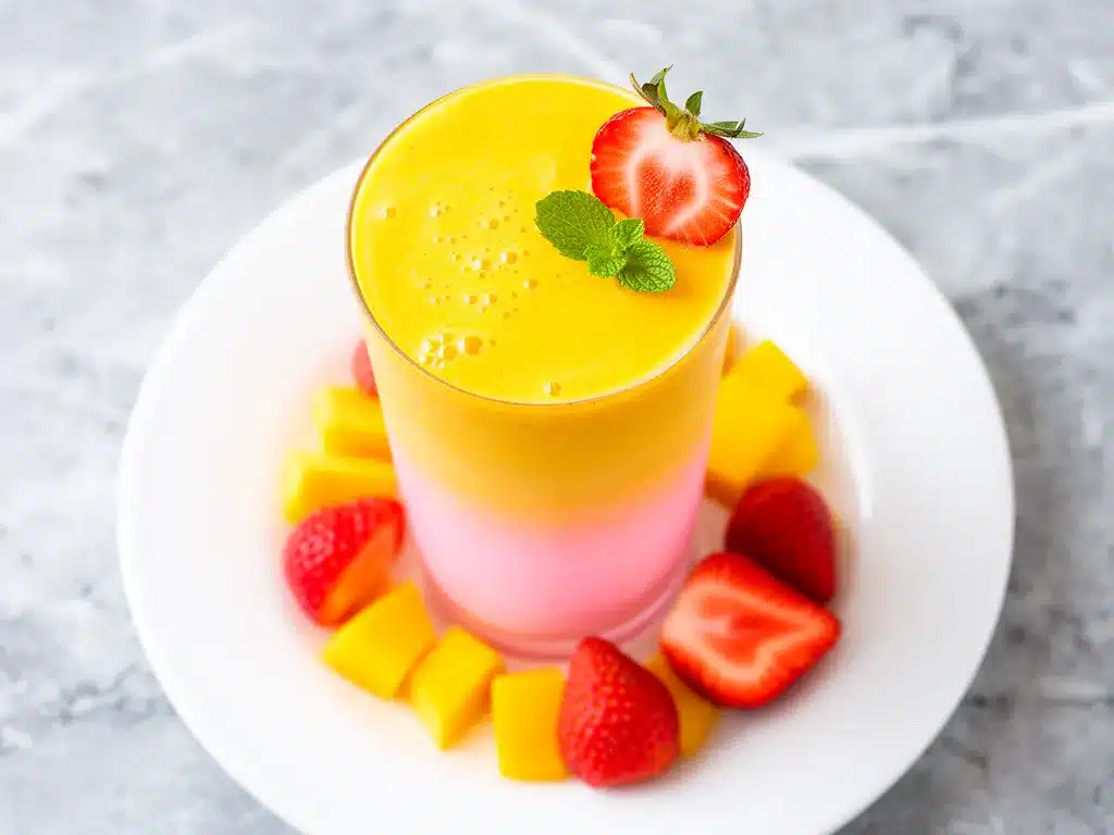 Back to School Mango Strawberry Smoothie Recipe Easy Healthy Drink with Simple Ingredients 4 back to school mango strawberry smoothie preparation steps