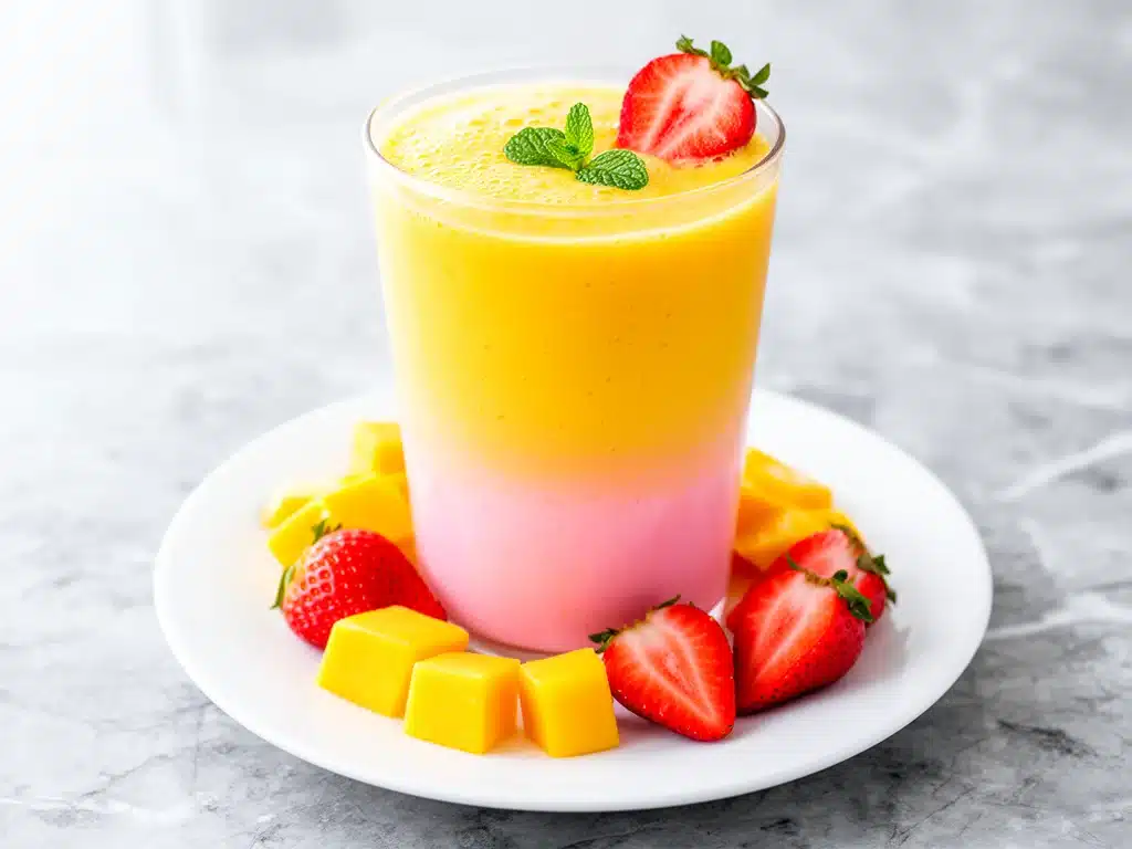 back to school mango strawberry smoothie - featured image