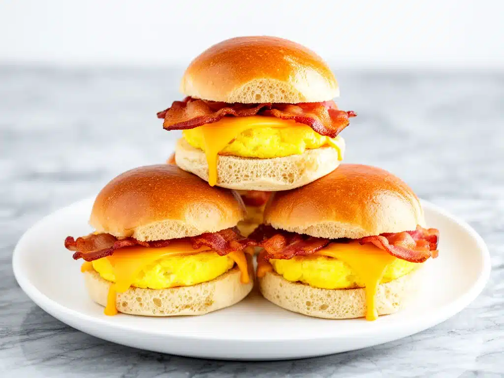 bacon egg and cheese breakfast sliders - featured image