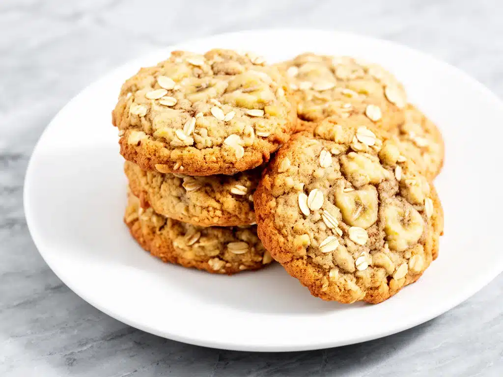 banana oatmeal breakfast cookies - featured image