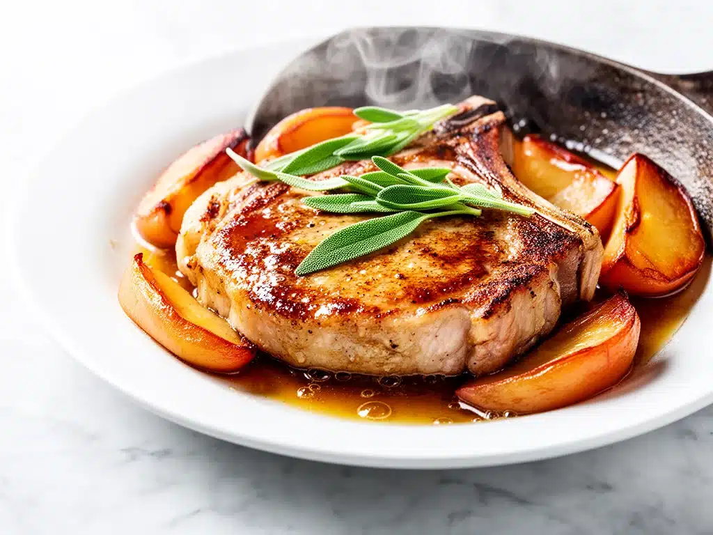 brown butter sage pork chops - featured image
