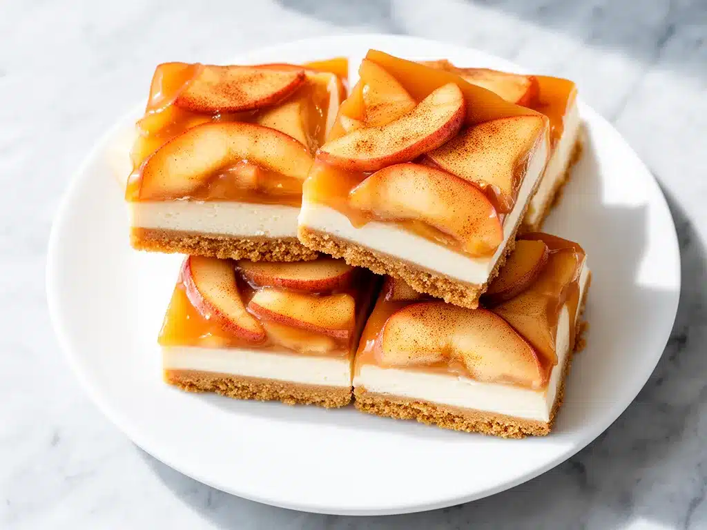 Caramel Apple Cheesecake Bars Easy Recipe with Simple Ingredients to Make on Repeat 4 caramel apple cheesecake bars preparation steps