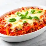 cheesy baked ziti with italian sausage - featured image