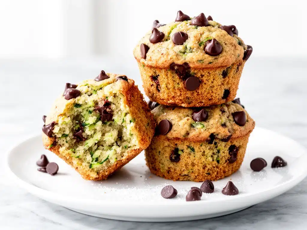 chocolate chip zucchini muffins - featured image