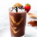 creamy chocolate peanut butter protein shake - featured image