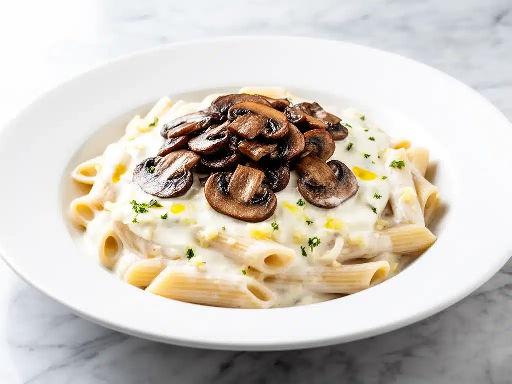 creamy garlic butter mushroom pasta - featured image