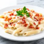 creamy garlic parmesan penne - featured image
