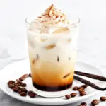 creamy iced vanilla latte - featured image