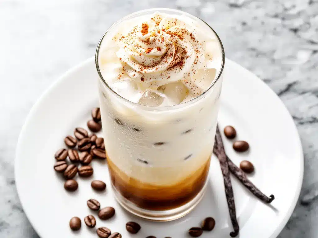 Creamy Iced Vanilla Latte Recipe Easy Homemade Drink to Make on Repeat 4 creamy iced vanilla latte preparation steps