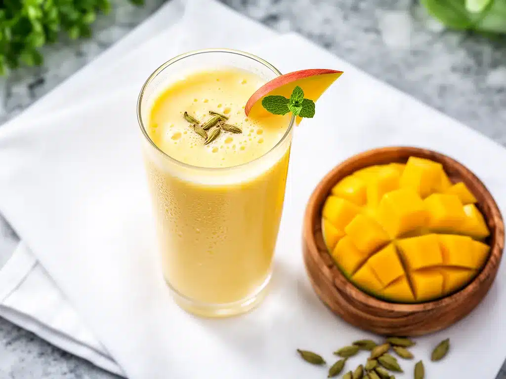 Creamy Mango Lassi with Cardamom Recipe Easy Refreshing Drink for Weeknights 4 creamy mango lassi with cardamom preparation steps