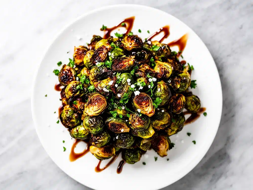 Crispy Air Fryer Brussels Sprouts: Best Balsamic Glaze 4 crispy air fryer brussels sprouts preparation steps