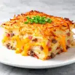 crispy hash brown breakfast casserole - featured image