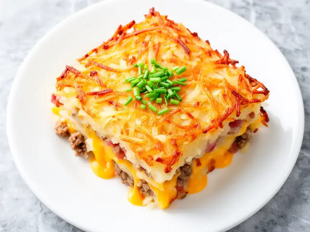 Crispy Hash Brown Breakfast Casserole: 3-Ingredient Easy Weeknight Dinner 4 crispy hash brown breakfast casserole preparation steps