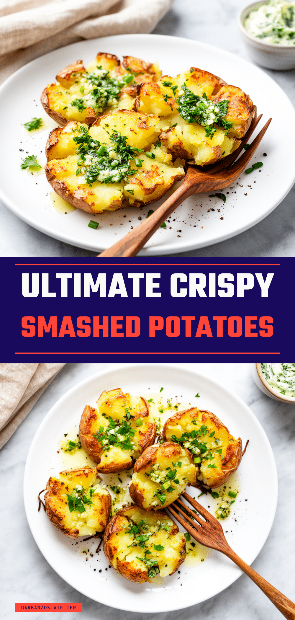 Crispy Smashed Potatoes with Garlic Herb Butter: Easy Side Dish 5 crispy smashed potatoes with garlic herb butter recipe