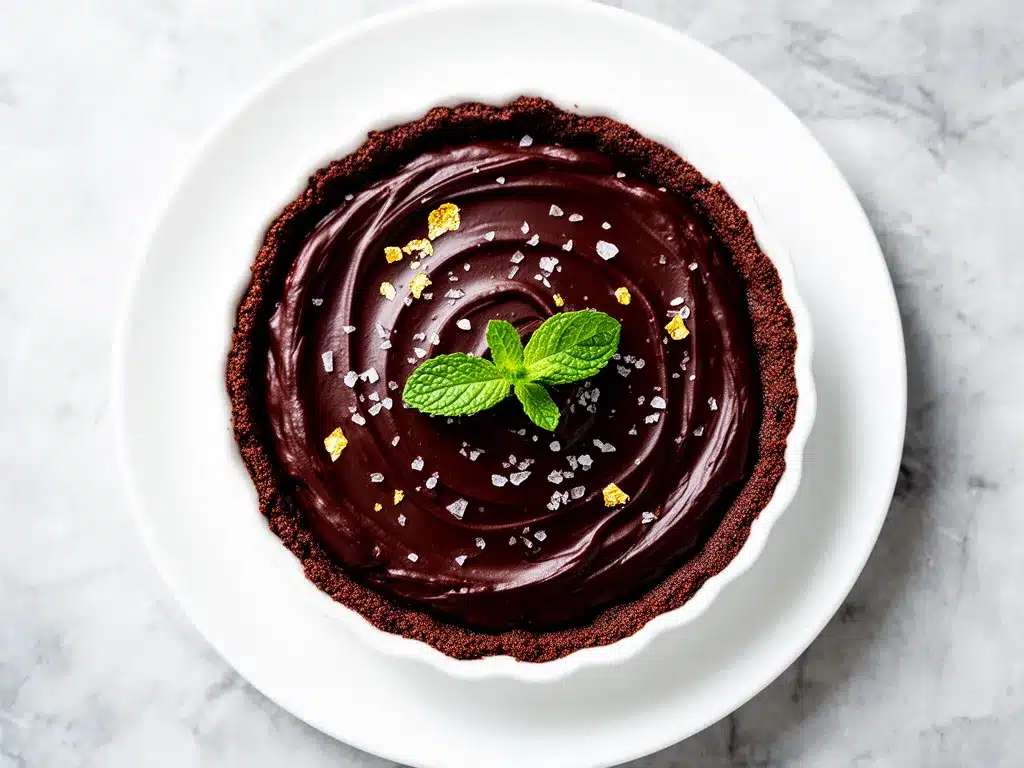 Fudgy Sea Salt Chocolate Tart Recipe Easy No-Bake Dessert Perfect for Beginners 4 fudgy sea salt chocolate tart preparation steps
