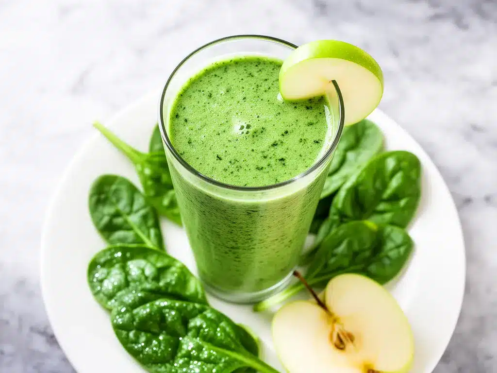 Healthy Green Apple Spinach Smoothie Recipe Easy Back to School Drink 4 green apple spinach smoothie preparation steps