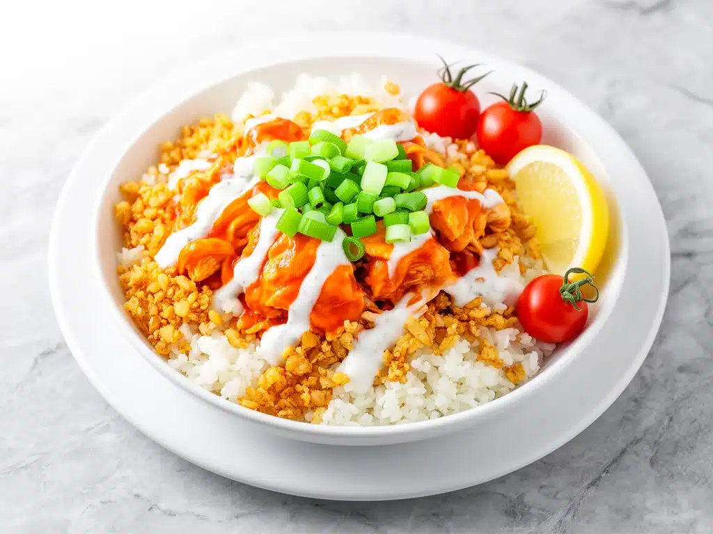Home 3 high protein buffalo chicken bowl - featured image