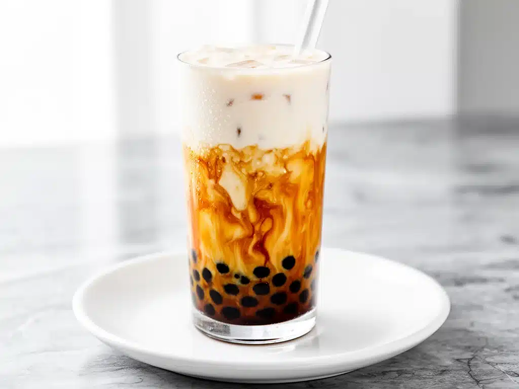 homemade brown sugar boba milk tea - featured image