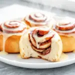 homemade cinnamon rolls with cream cheese glaze - featured image