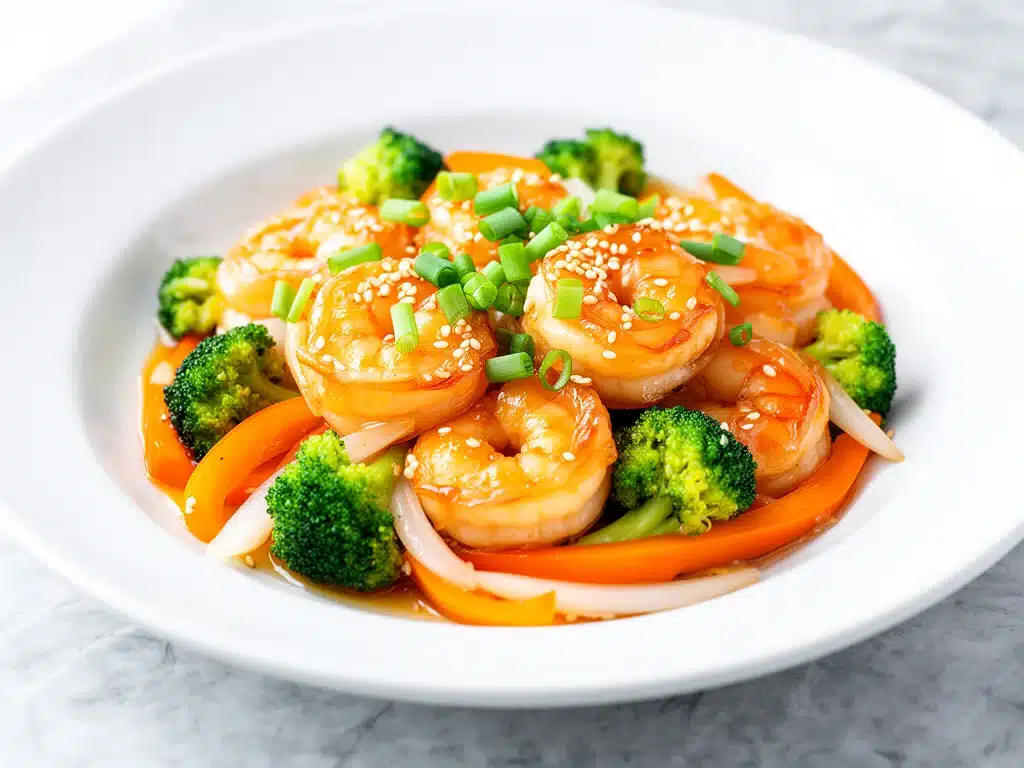 honey garlic shrimp stir fry - featured image