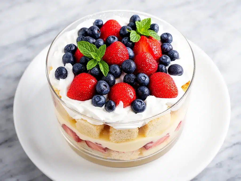 Labor Day Red White and Blue Berry Trifle Easy No-Bake Layered Dessert 4 labor day red white and blue berry trifle preparation steps