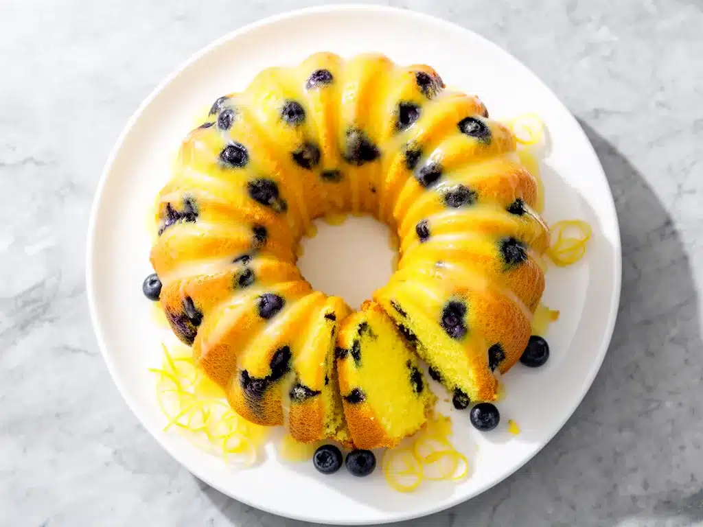 Lemon Blueberry Bundt Cake Recipe Easy Perfect Sweet Glaze 4 lemon blueberry bundt cake preparation steps