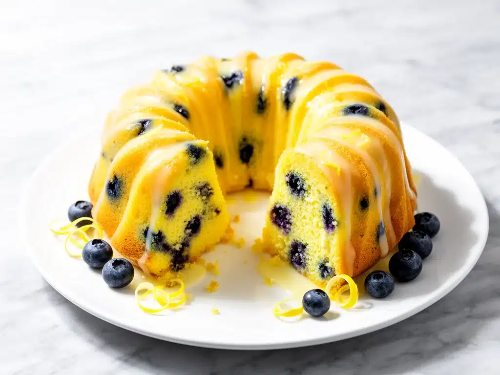 lemon blueberry bundt cake - featured image