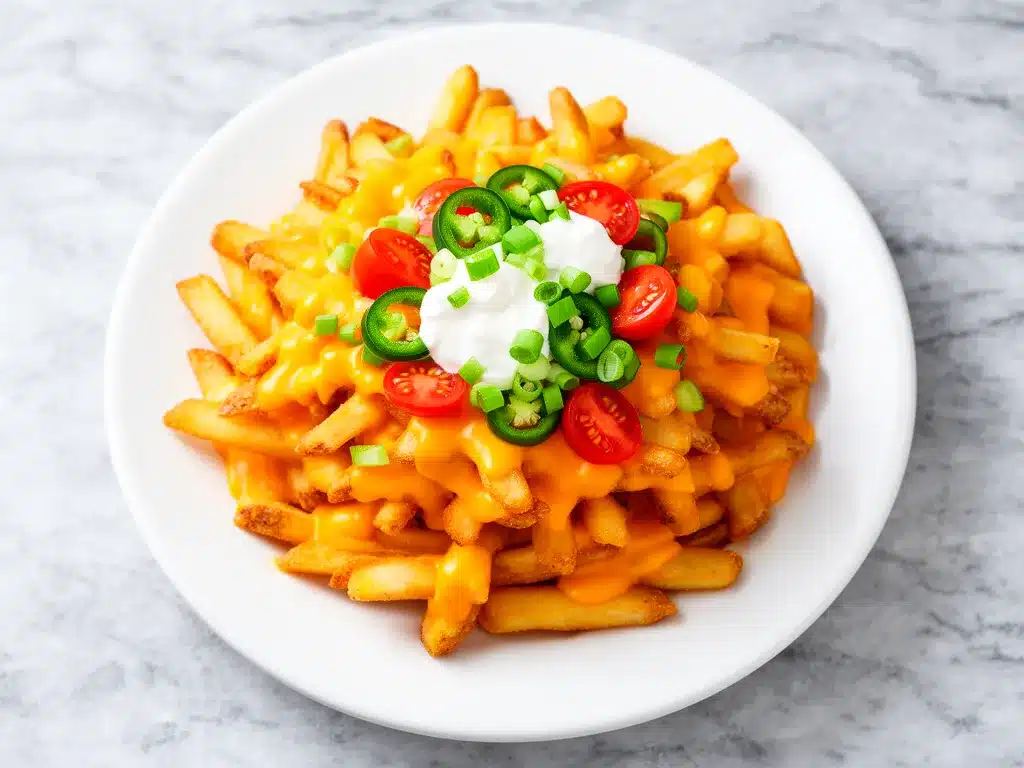 Loaded Nacho Cheese Fries Recipe Easy Game Day Snack for Busy Weeknights 4 loaded nacho cheese fries preparation steps
