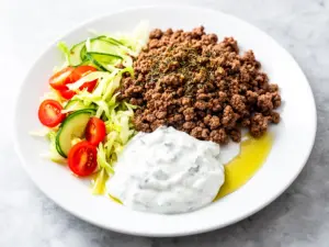 Mediterranean Ground Beef Gyro Bowl - featured image