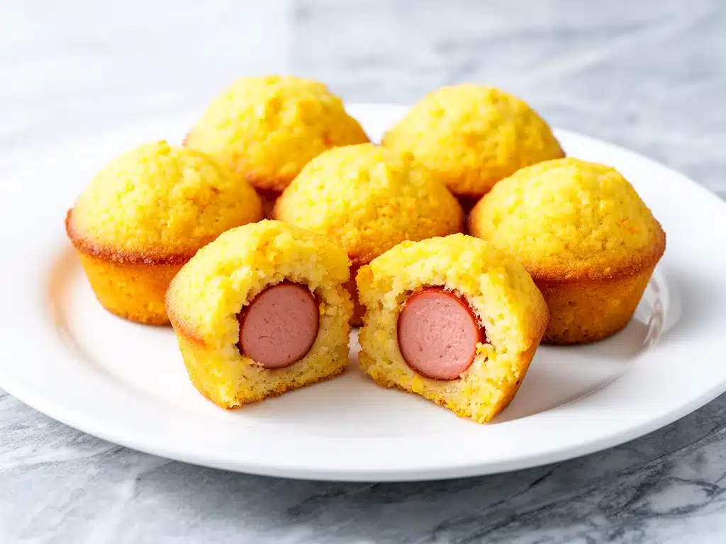 mini corn dog muffins - featured image