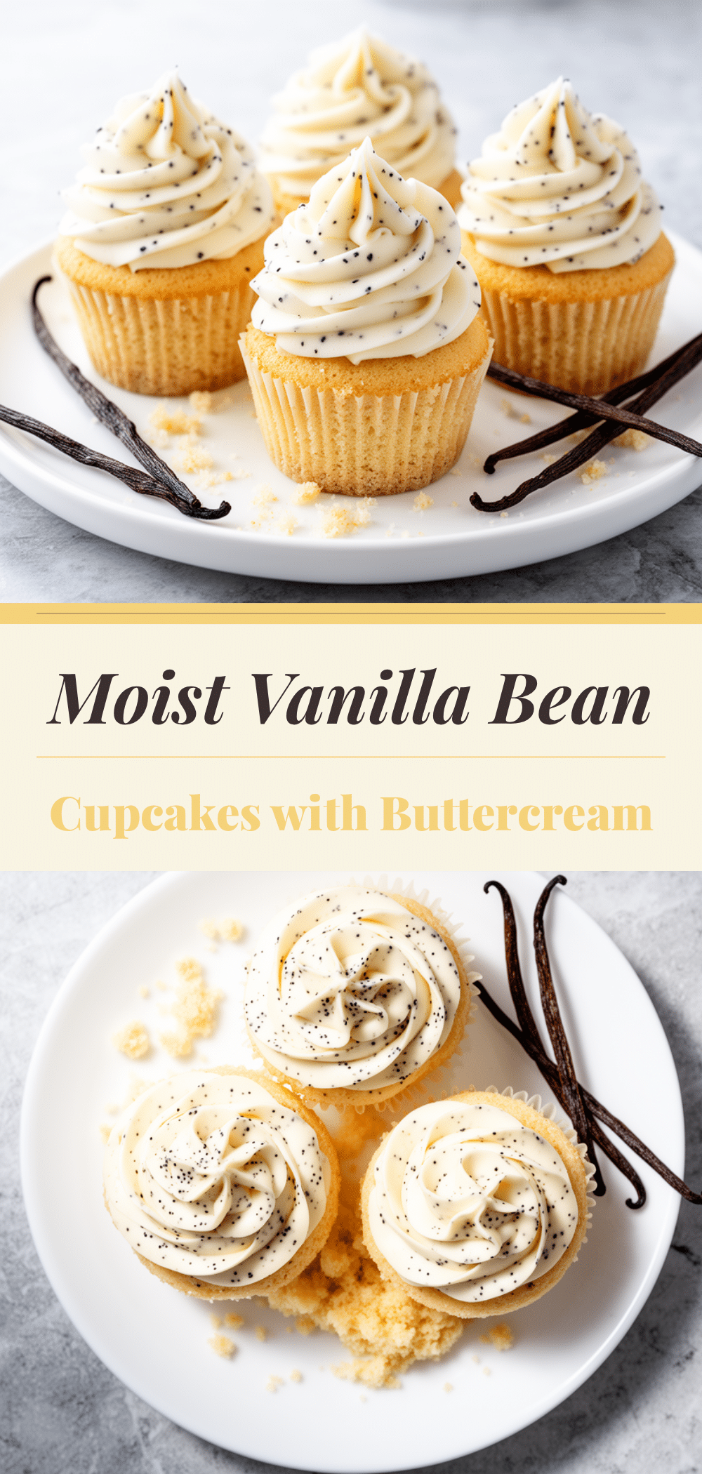 Moist Vanilla Bean Cupcakes Recipe With Easy Whipped Buttercream Frosting 5 moist vanilla bean cupcakes recipe