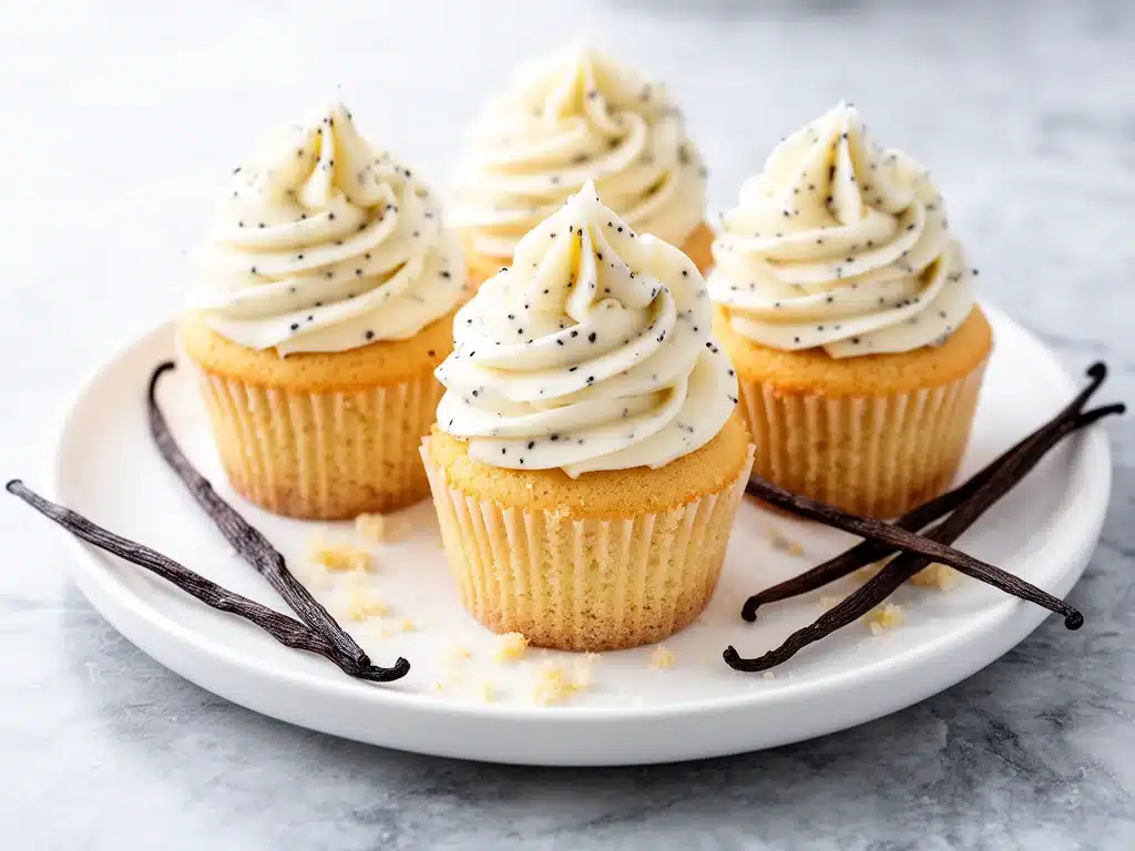 moist vanilla bean cupcakes - featured image