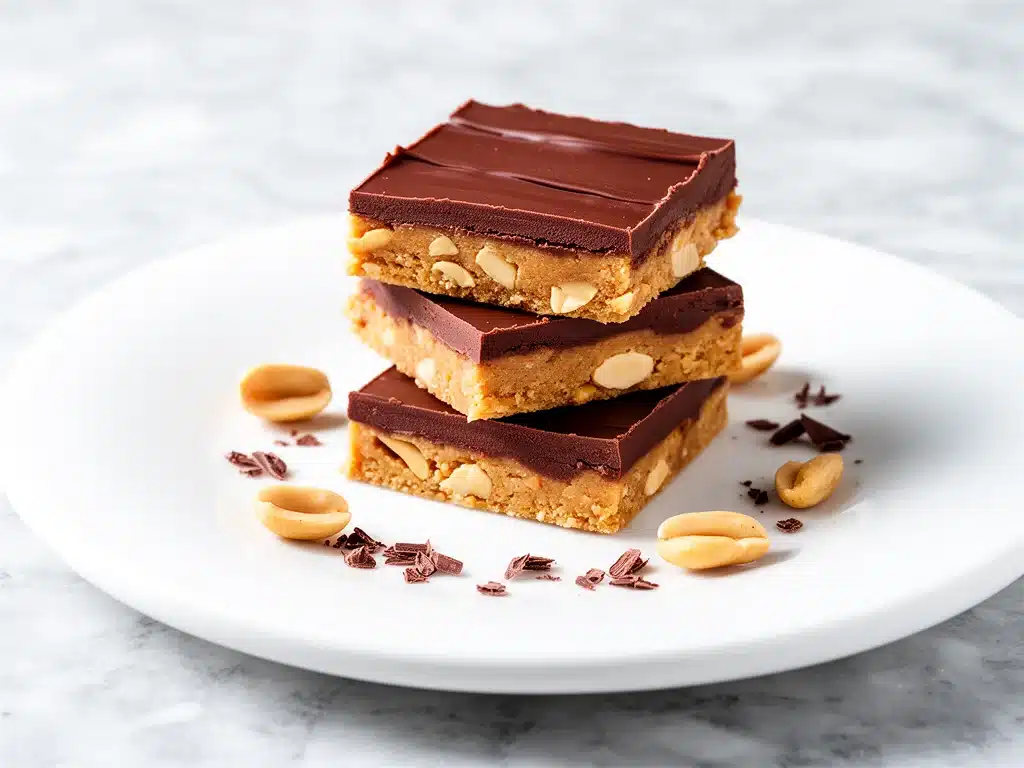 no bake chocolate peanut butter bars - featured image
