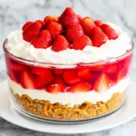 no bake strawberry pretzel salad - featured image