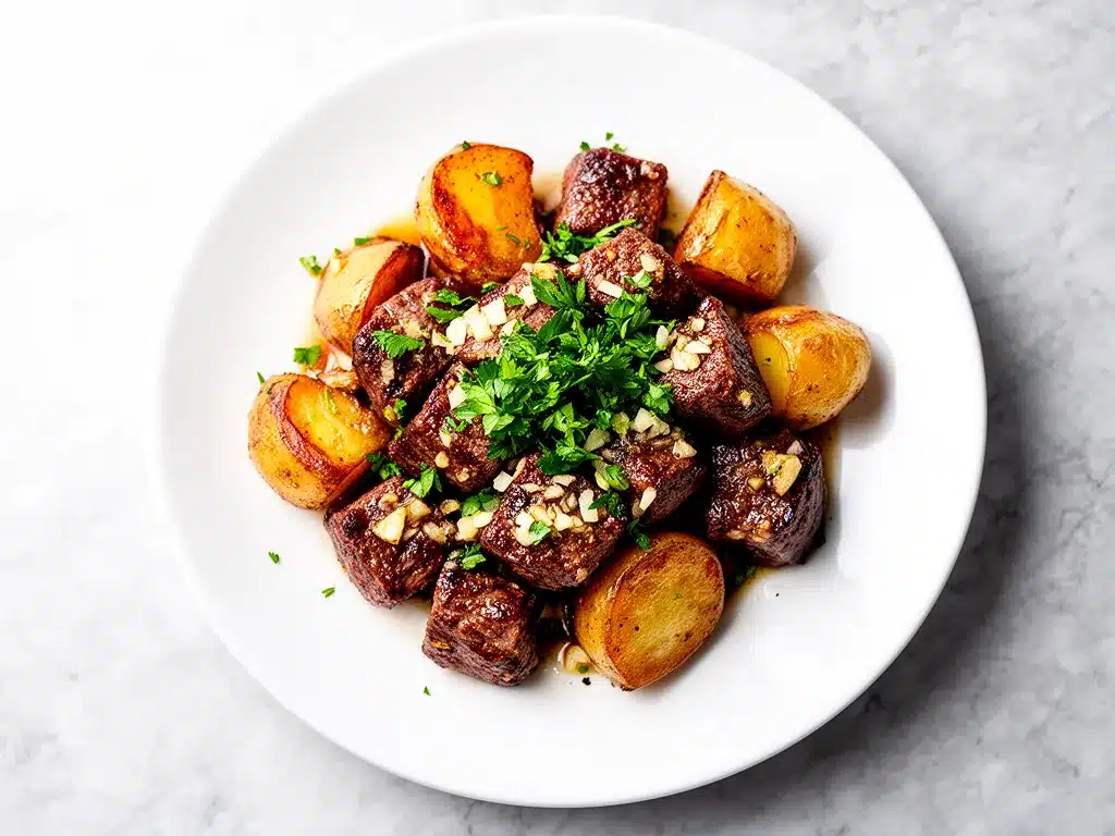 One Pan Garlic Butter Steak Bites: Easy 15-Min Meal 4 One Pan Garlic Butter Steak Bites preparation steps