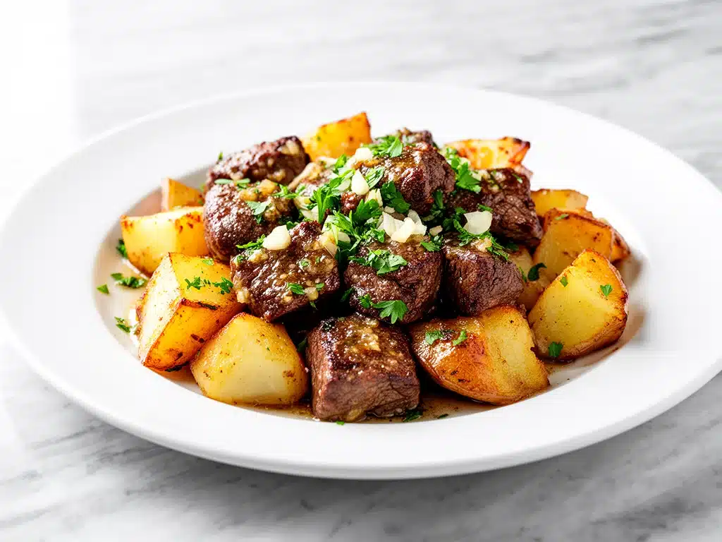 One Pan Garlic Butter Steak Bites - featured image