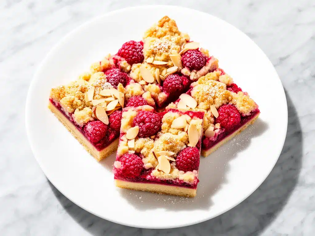 Raspberry Almond Crumble Bars Recipe Easy Homemade Shortbread Base 4 raspberry almond crumble bars preparation steps