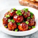 slow cooker bbq cocktail meatballs - featured image