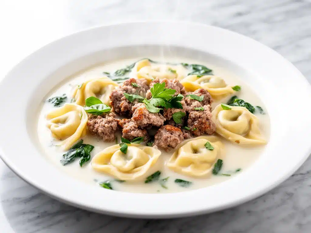 slow cooker creamy tortellini soup - featured image