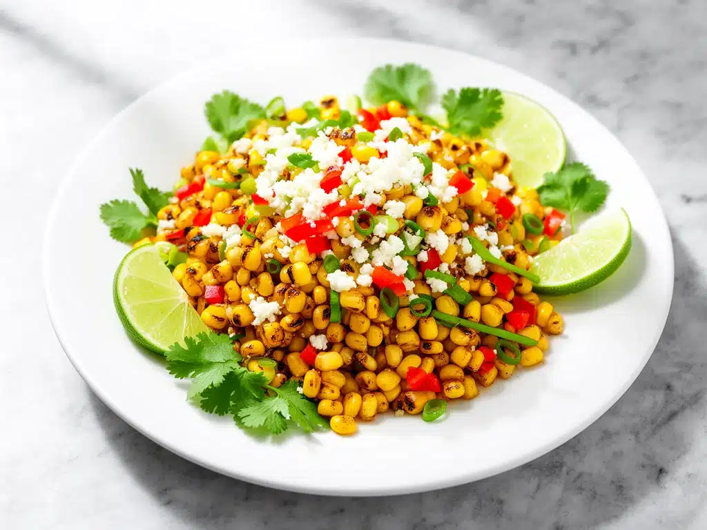 smoky grilled corn salad with cotija - featured image