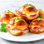 soft baked ham cheese pretzel bites - featured image