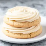 soft frosted sugar cookies with vanilla buttercream - featured image