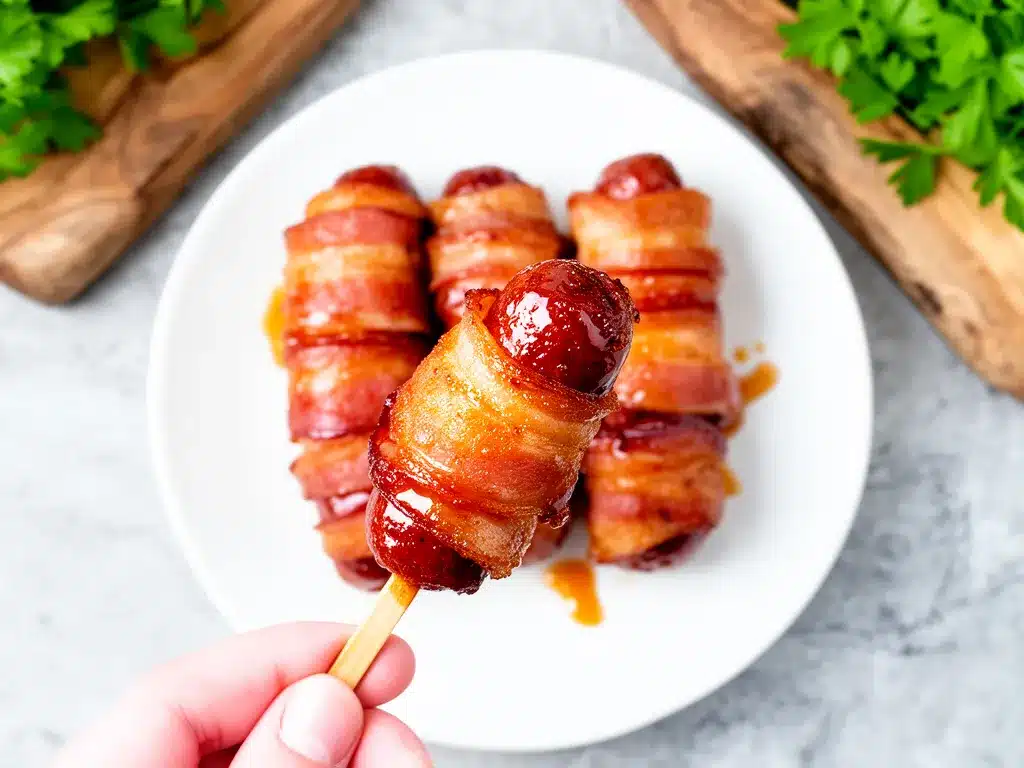 Tailgate Bacon Wrapped Smokies Recipe with Easy Brown Sugar Glaze Everyone Loves 4 tailgate bacon wrapped smokies preparation steps