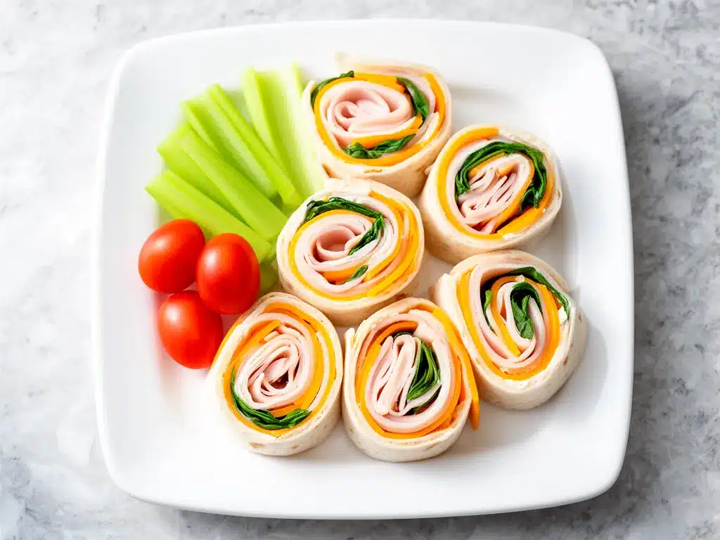 Turkey Cheddar Pinwheels Recipe Easy Make Ahead Lunches to Try Today 4 turkey cheddar pinwheels preparation steps