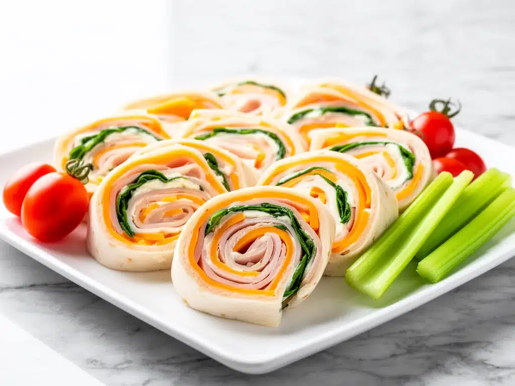 turkey cheddar pinwheels - featured image