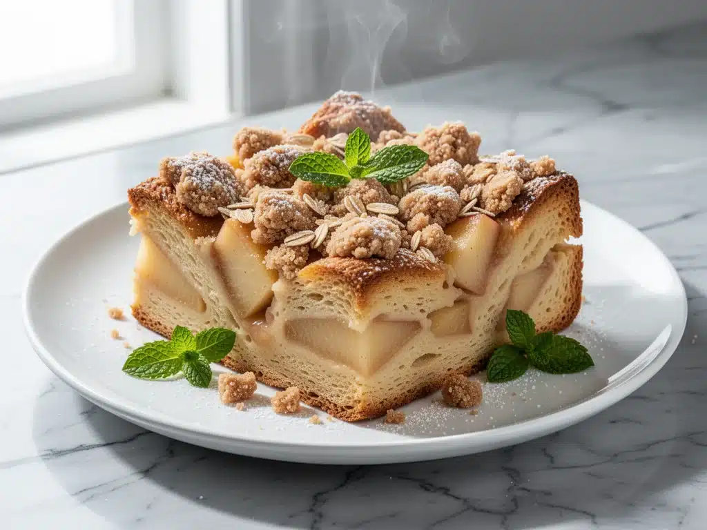 autumn apple cinnamon baked french toast casserole - featured image