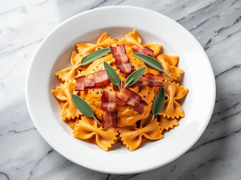 Autumn Creamy Pumpkin Sage Farfalle Pasta: Easy Weeknight Recipe 4 Autumn Creamy Pumpkin Sage Farfalle Pasta preparation steps