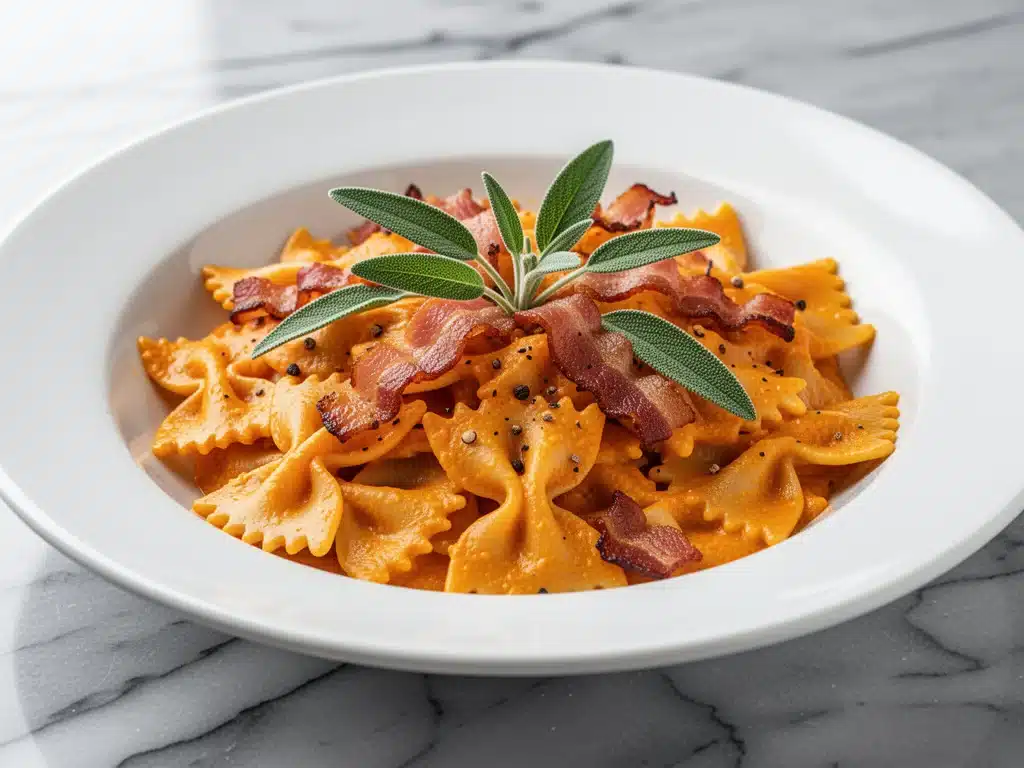 Autumn Creamy Pumpkin Sage Farfalle Pasta - featured image